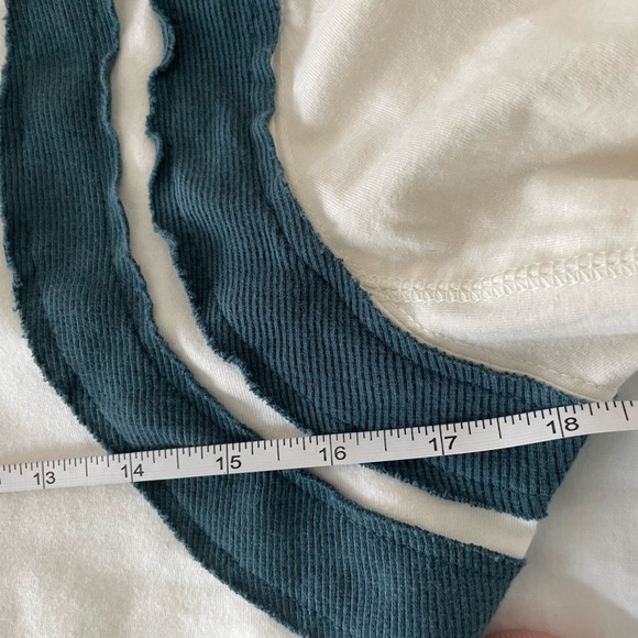 Free People White and Teal Long Sleeve Top - Picture 9 of 10